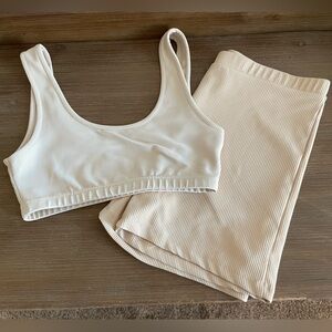 Tan/Nude Ribbed Editked Set